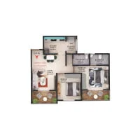 SMK Platinum Ravet 2 BHK Floor Plan Image